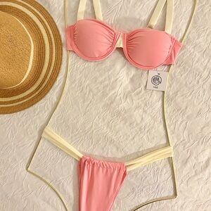 Nad Pink and Cream Bikini Set